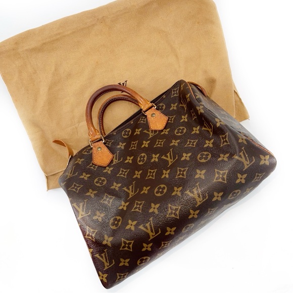 LOUIS VUITTON LV Monogram Speedy 30 Satchel Bag Vintage 1996 Authentic - Picture 13 of 16